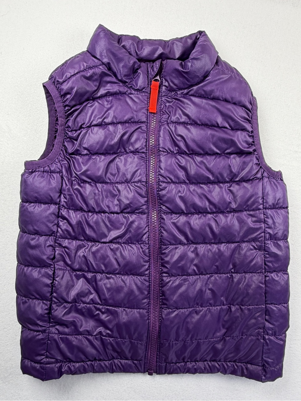 Primary Kids lightweight zip up puffer vest purple unisex size 6-7 pockets